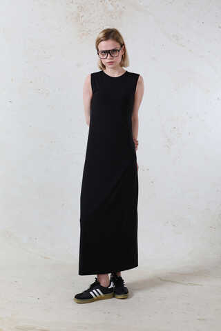 Likralı İç Elbise Siyah - 2