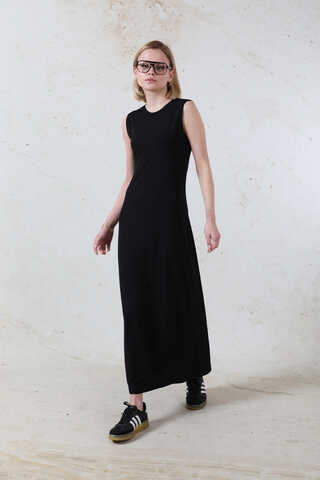 Likralı İç Elbise Siyah - 3