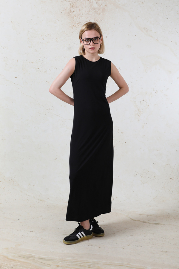 Likralı İç Elbise Siyah - 4