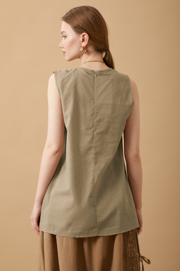 Sıfır Kollu Kısa Boy Vual Astar Vizon - 5