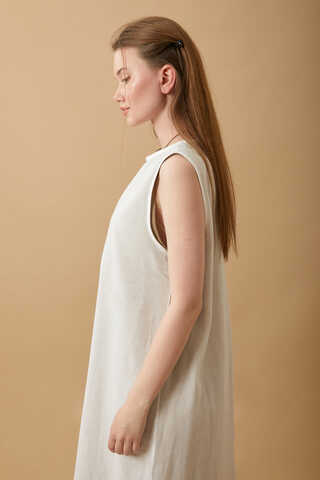 Sıfır Kollu Uzun Boy Vual Astar Beyaz - 5