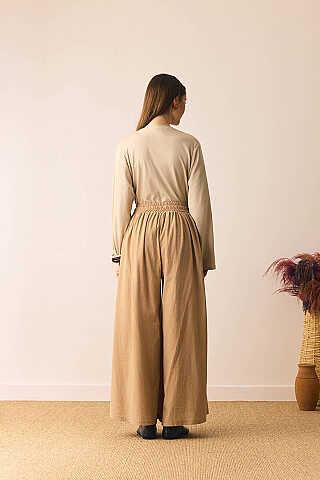 Şile Bezi Bol Pantolon Camel - 5