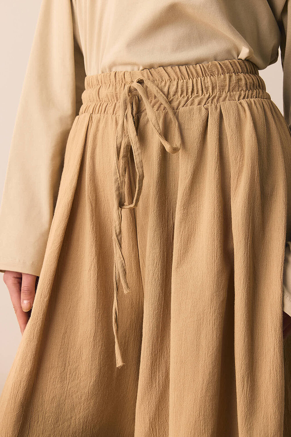Şile Bezi Bol Pantolon Camel (1)