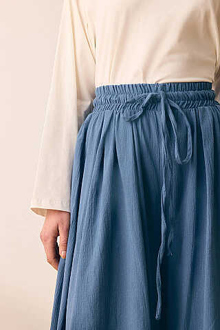 Şile Bezi Bol Pantolon İndigo - 2