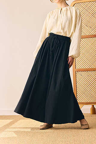 Şile Bezi Bol Pantolon Siyah - 1