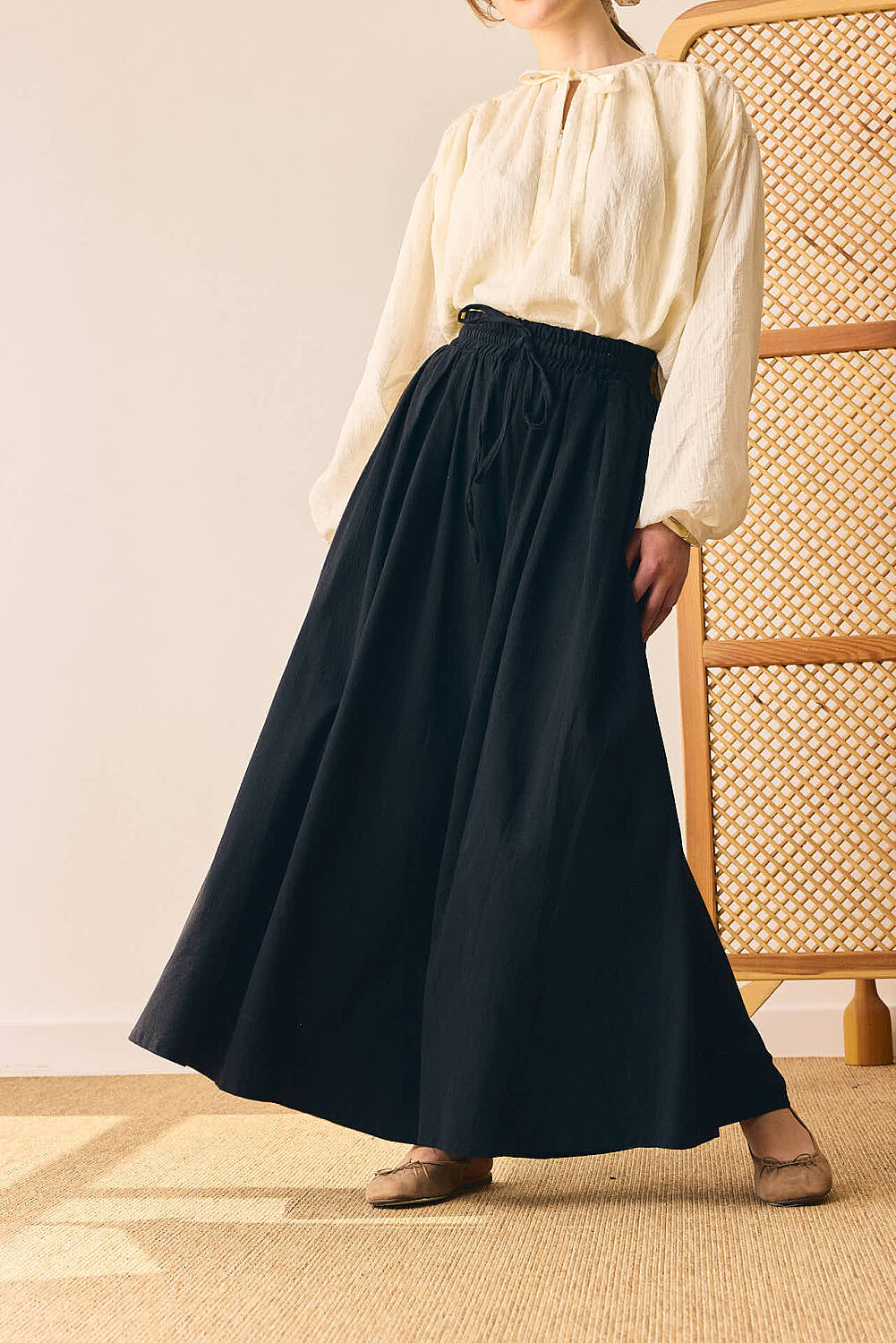 Şile Bezi Bol Pantolon Siyah 