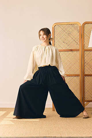 Şile Bezi Bol Pantolon Siyah - 6