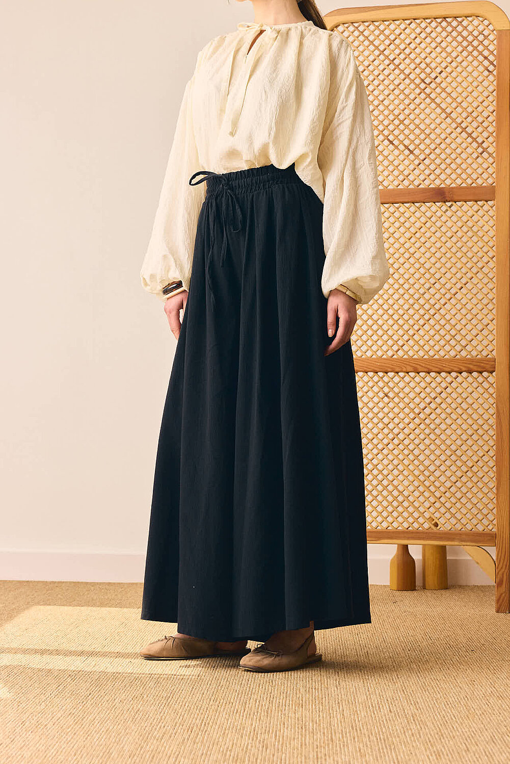 Şile Bezi Bol Pantolon Siyah - 3