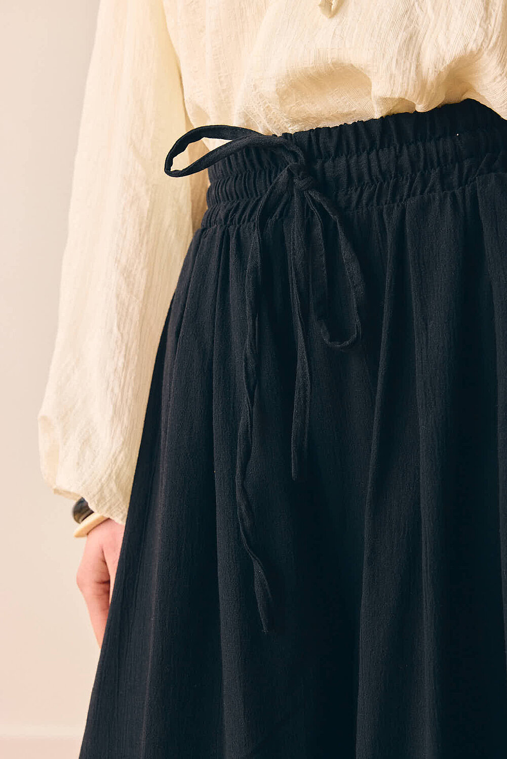 Şile Bezi Bol Pantolon Siyah - 2