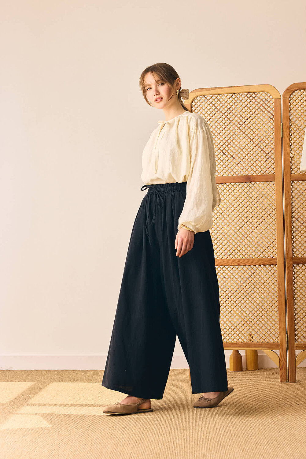 Şile Bezi Bol Pantolon Siyah - 5