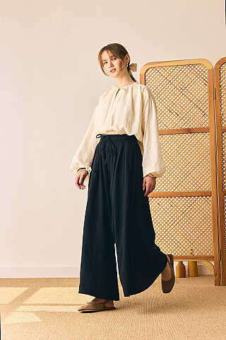 Şile Bezi Bol Pantolon Siyah - 8