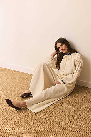 Şile Bezi Bol Pantolon Taş - 4