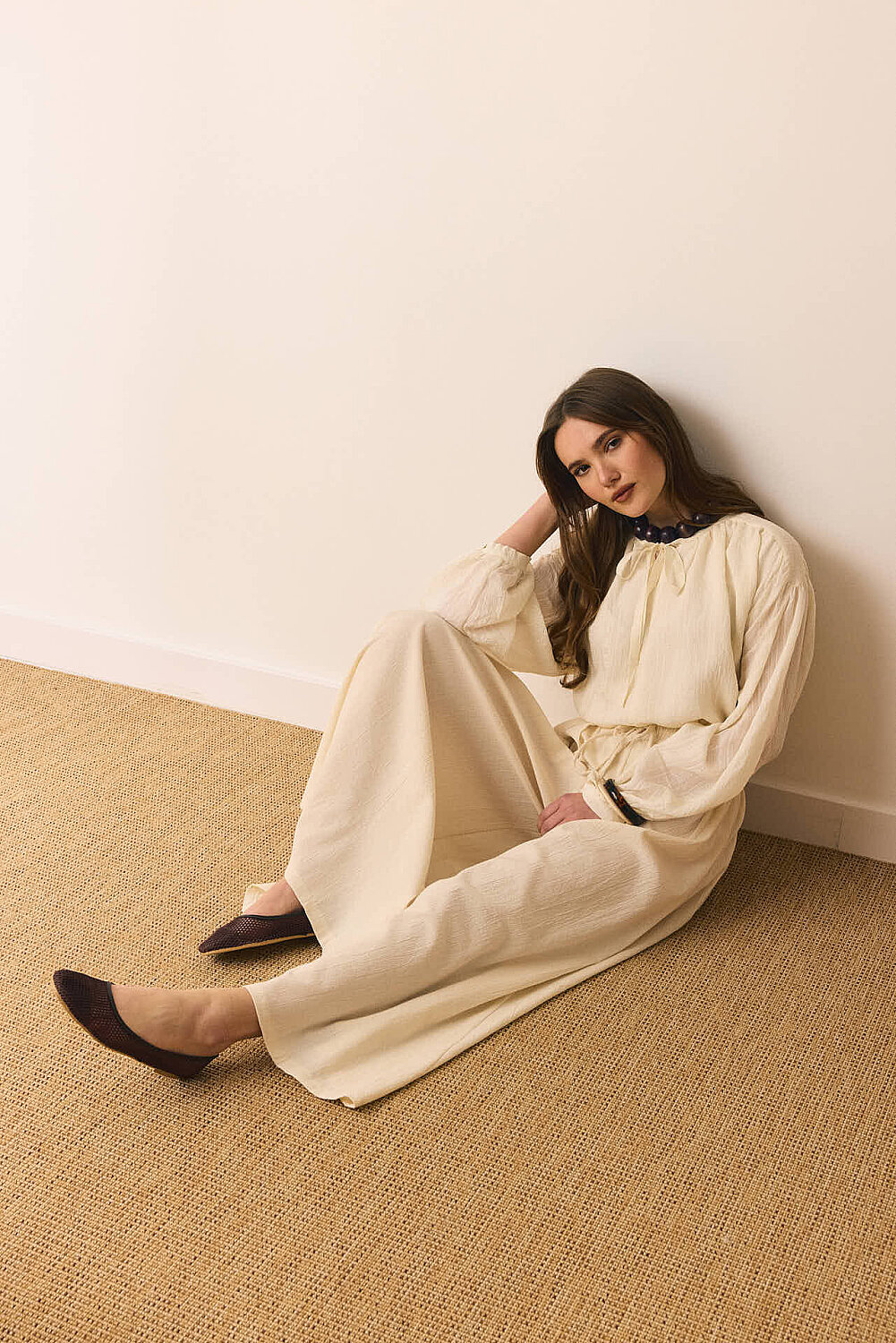 Şile Bezi Bol Pantolon Taş - 4