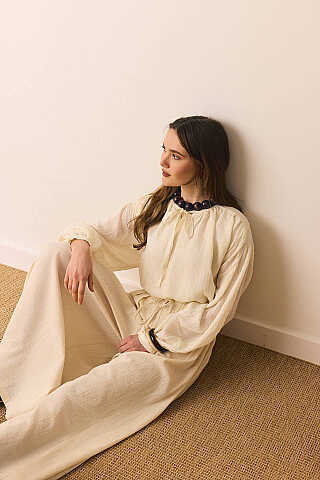 Şile Bezi Bol Pantolon Taş - 7