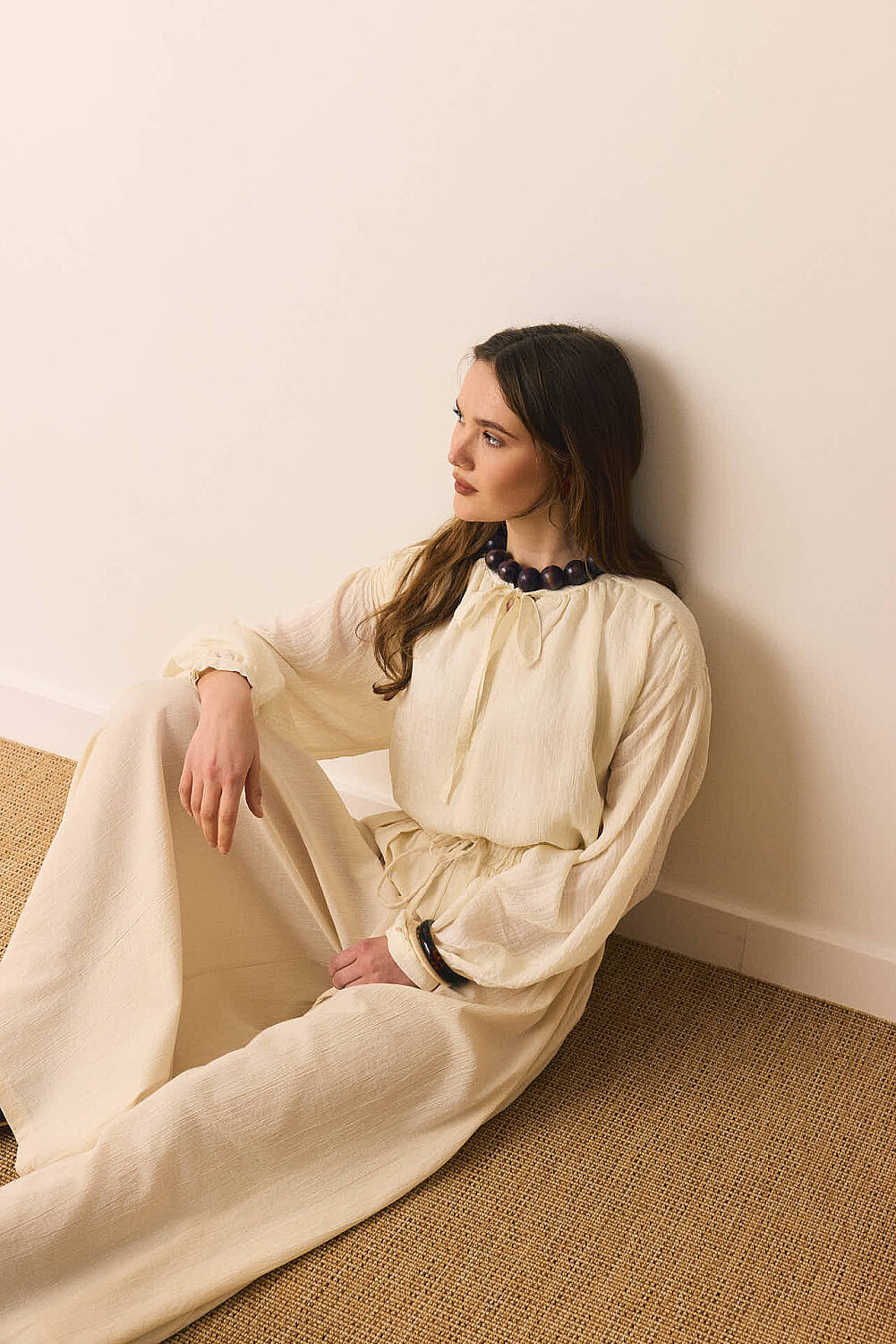 Şile Bezi Bol Pantolon Taş - 7