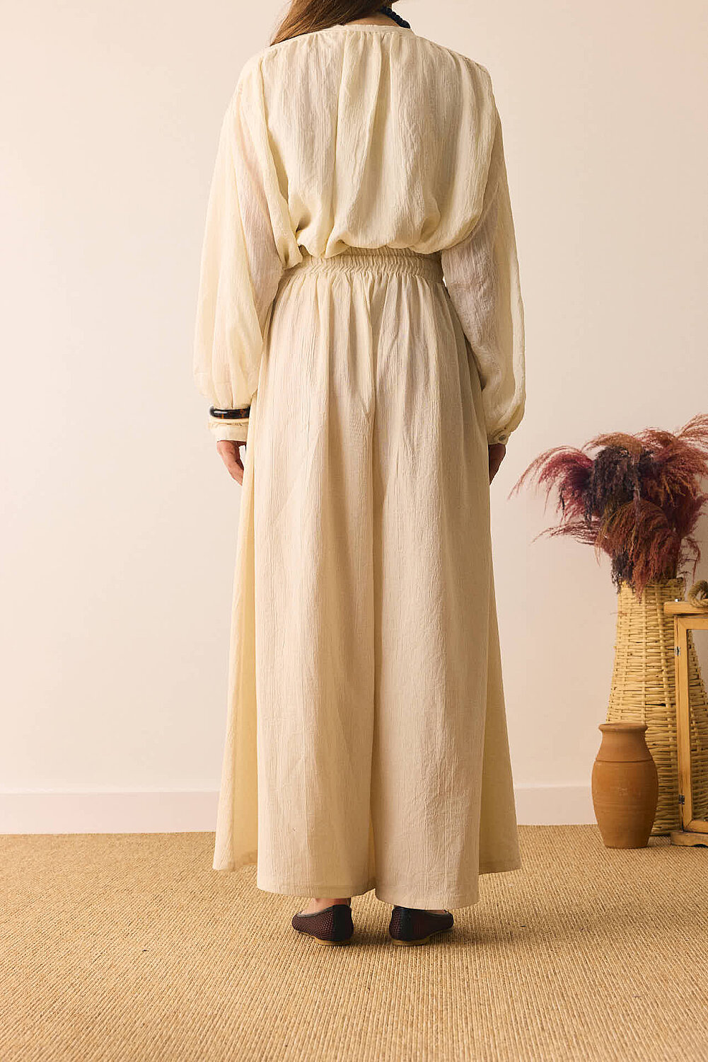 Şile Bezi Bol Pantolon Taş - 5