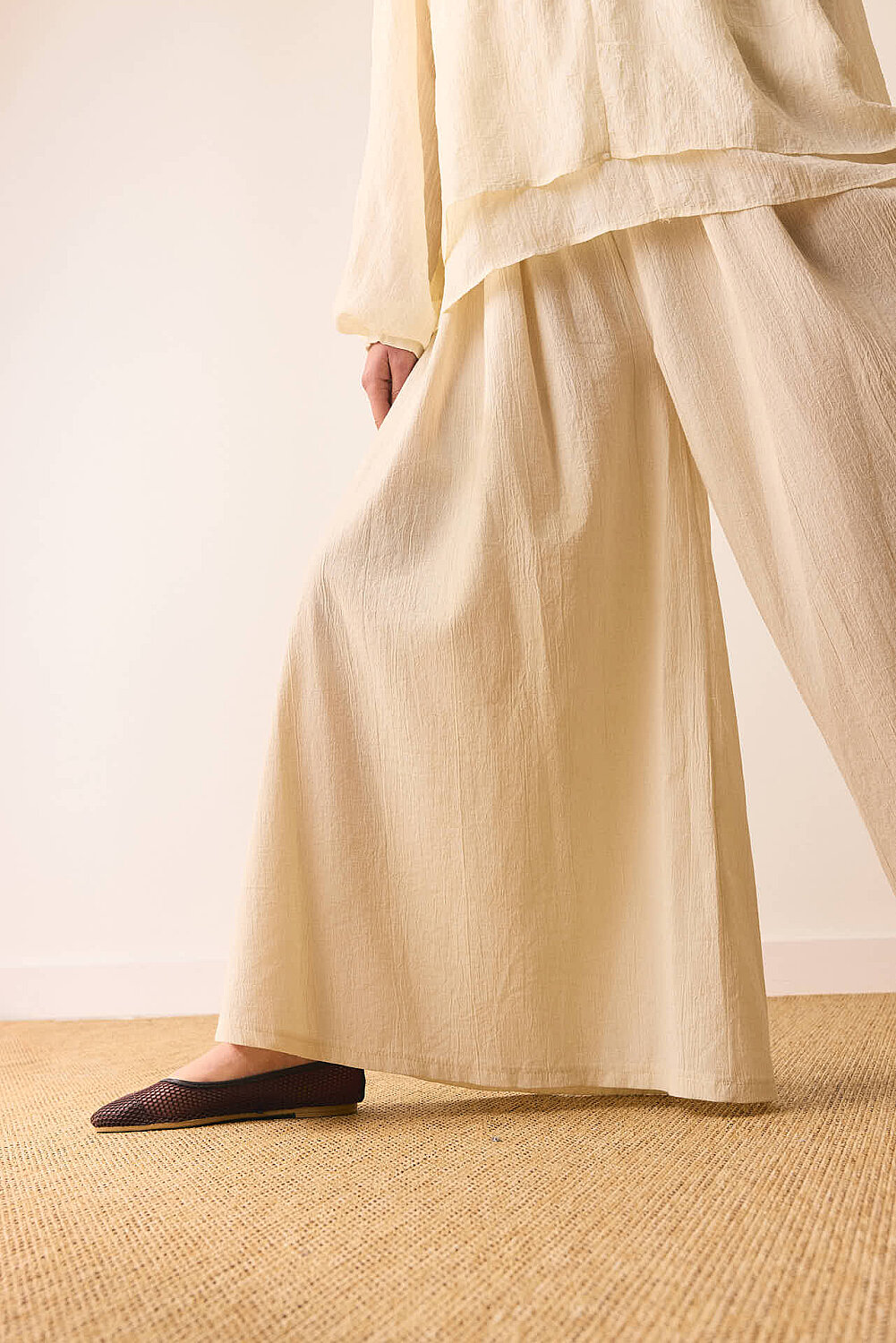 Şile Bezi Bol Pantolon Taş - 6