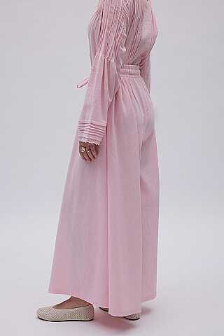Şile Bezi Bol Pantolon Toz Pembe - 4