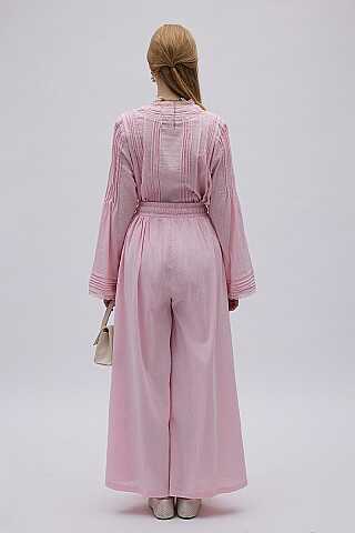 Şile Bezi Bol Pantolon Toz Pembe - 6