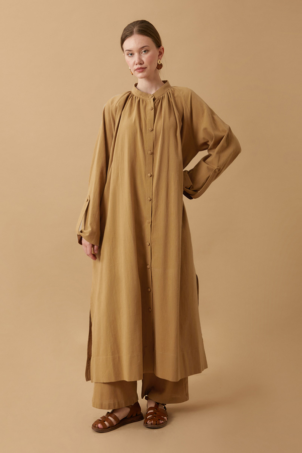Şile Bezi Tunik Takım Camel - 13