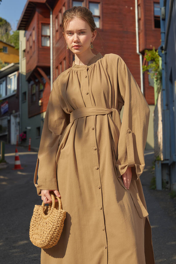Şile Bezi Tunik Takım Camel - 1