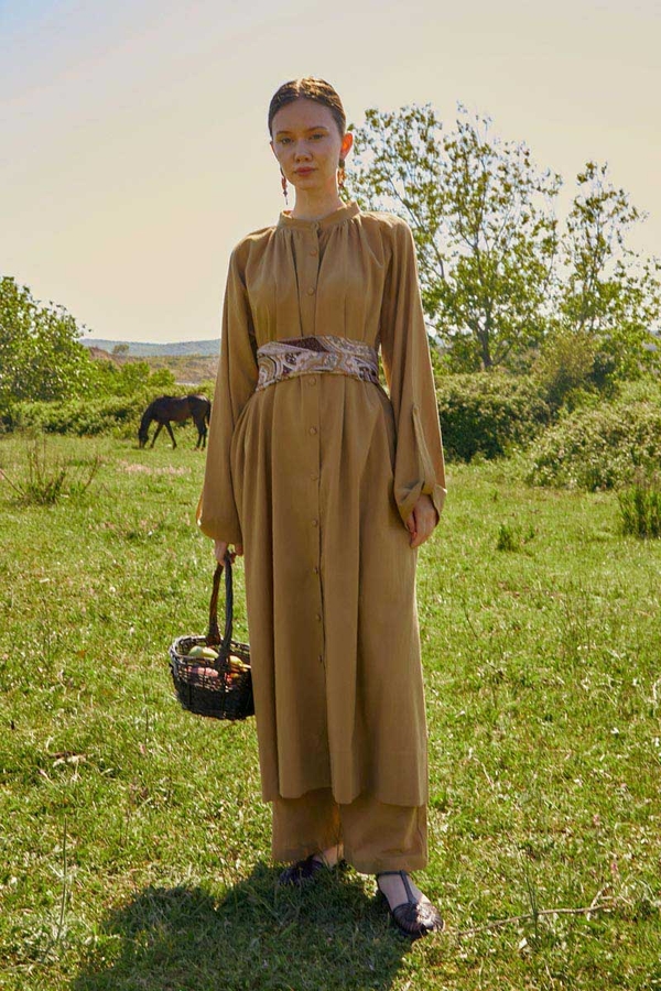 Şile Bezi Tunik Takım Camel - 9