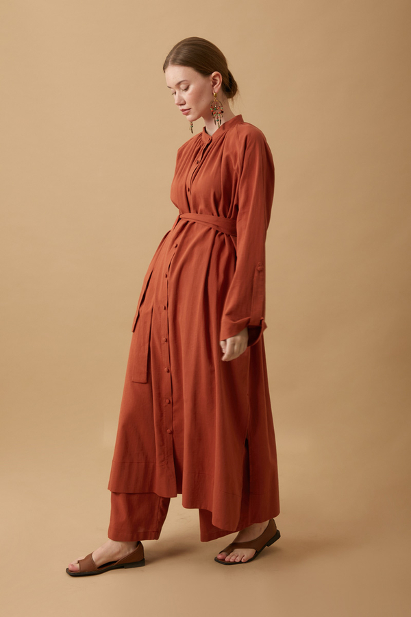 Şile Cloth Tunic Set Brick - 6