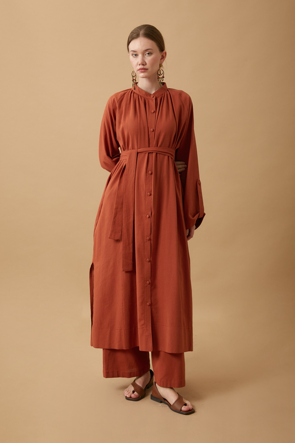 Şile Cloth Tunic Set Brick - 8