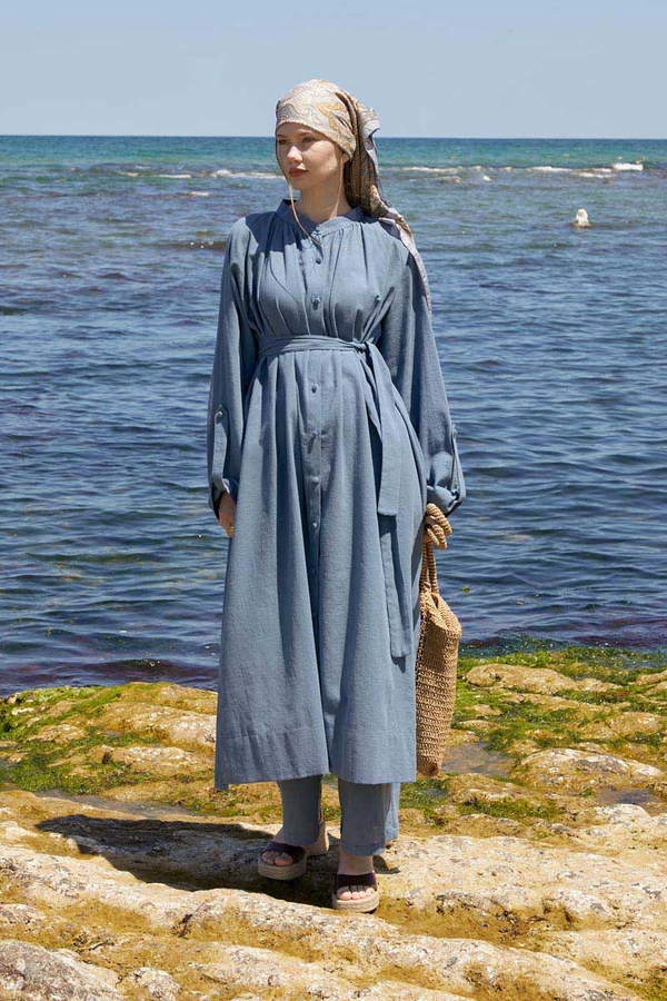 Şile Cloth Tunic Set Indigo - 1