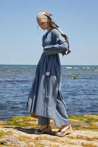 Şile Cloth Tunic Set Indigo - 9