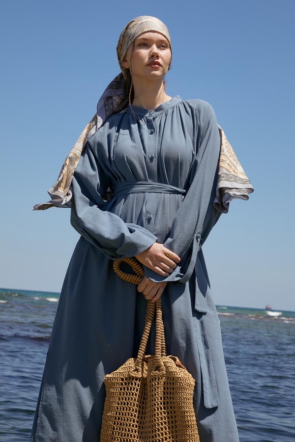 Şile Cloth Tunic Set Indigo - 4