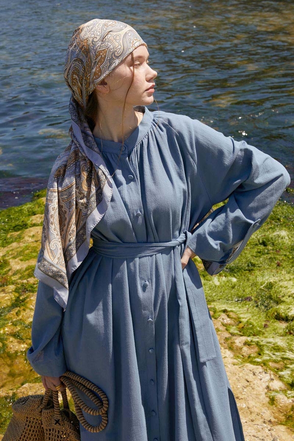 Şile Cloth Tunic Set Indigo - 10