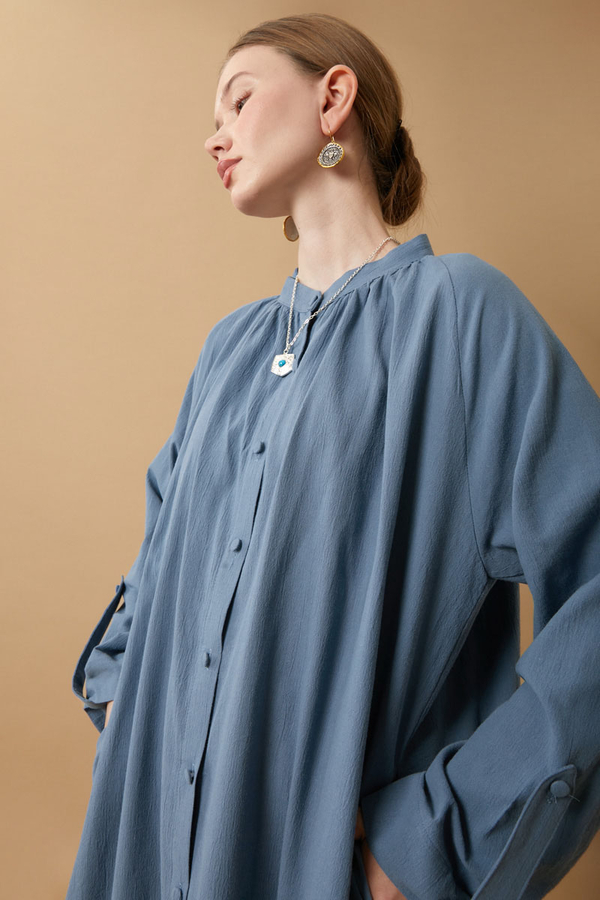 Şile Cloth Tunic Set Indigo - 21