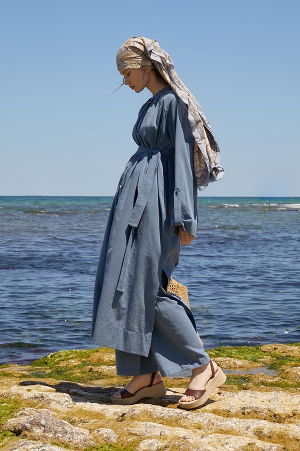 Şile Cloth Tunic Set Indigo - 5