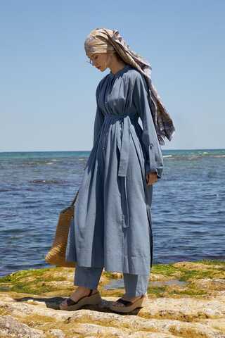 Şile Cloth Tunic Set Indigo - 7