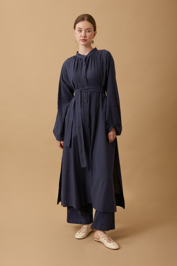 Şile Cloth Tunic Set Navy - 1