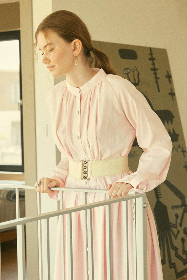 Şile Cloth Tunic Set Powder - 16