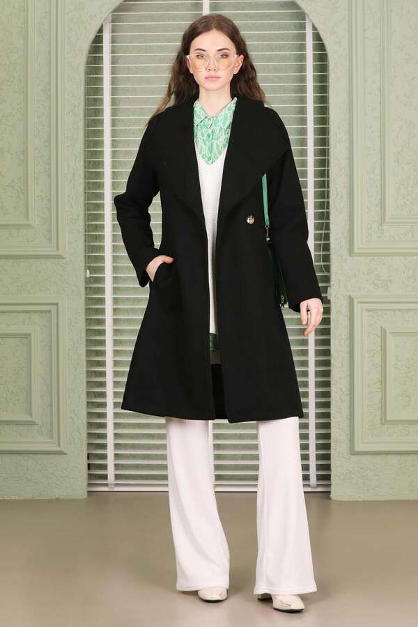 Single Button Cachet Coat Black - 5