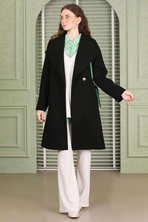 Single Button Cachet Coat Black - 7