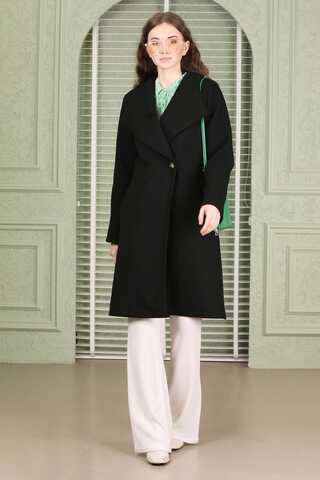 Single Button Cachet Coat Black - 1