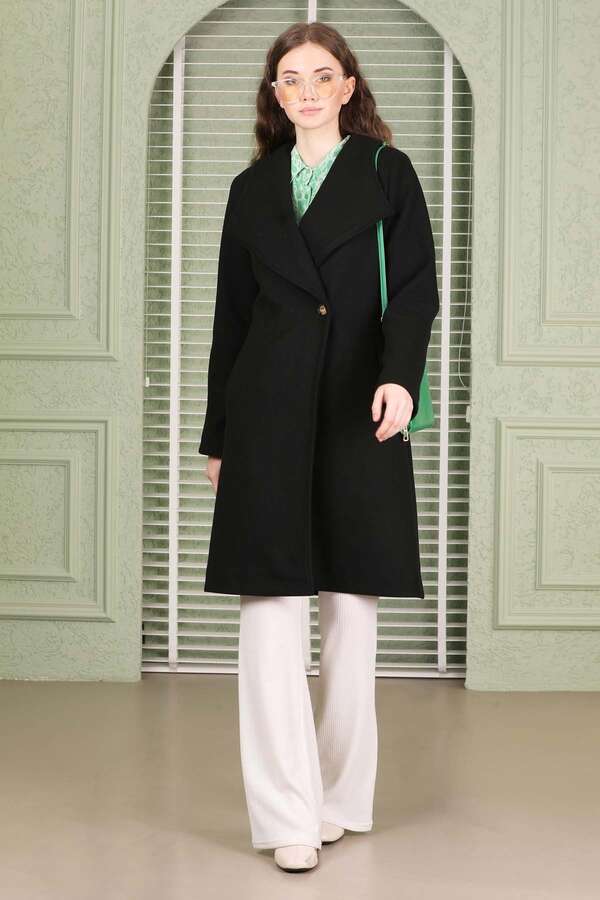 Single Button Cachet Coat Black - 1