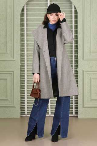 Single Button Cachet Coat Grey - 1