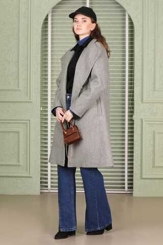Single Button Cachet Coat Grey - 2