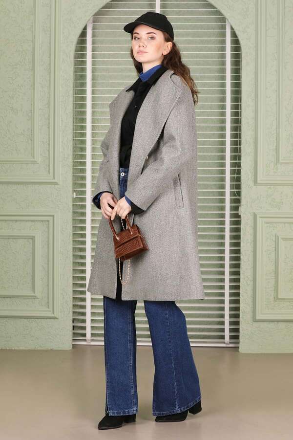 Single Button Cachet Coat Grey - 2