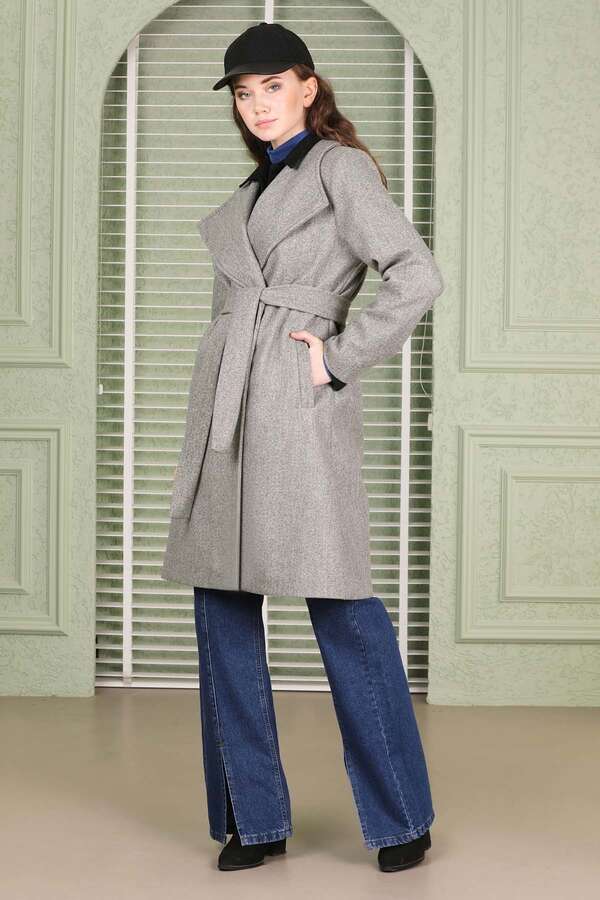 Single Button Cachet Coat Grey - 6