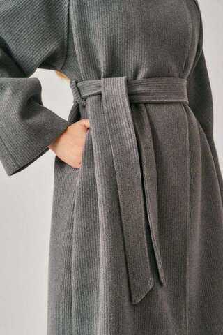 Single-Button Double-Breasted Coat Grey - 9