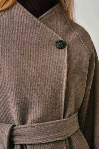 Single-Button Double-Breasted Coat Mink - 2