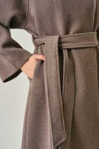 Single-Button Double-Breasted Coat Mink - 6