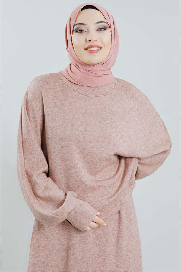 Skirted Wool Knitwear Suit Powder - 2