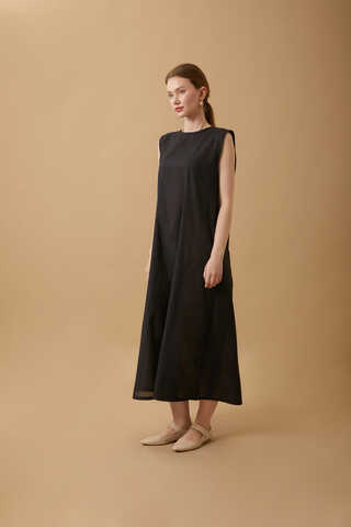  Sleeveless Long Vual Slip Black - 1